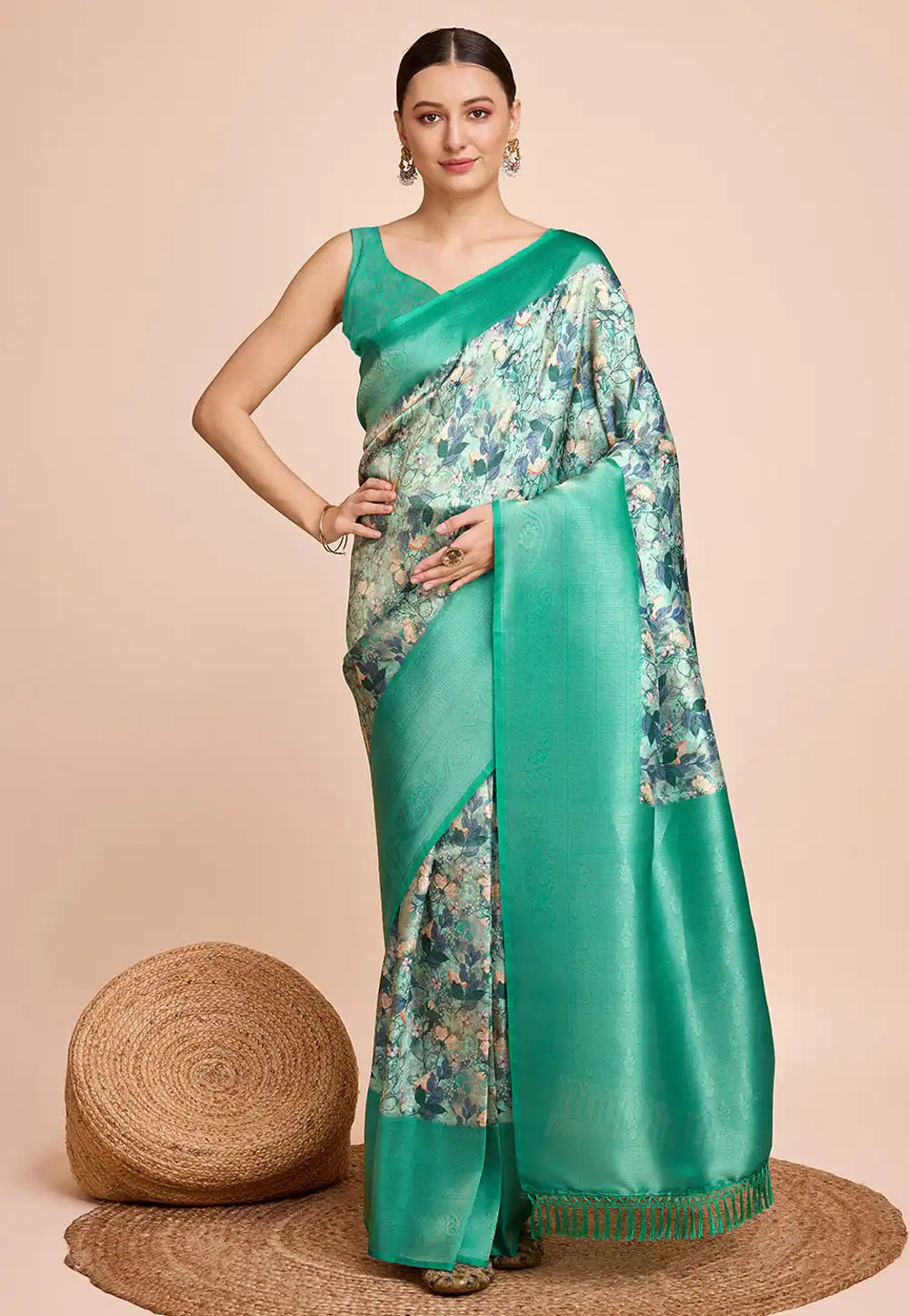 Green Kanjivaram Silk Saree With Blouse 289675