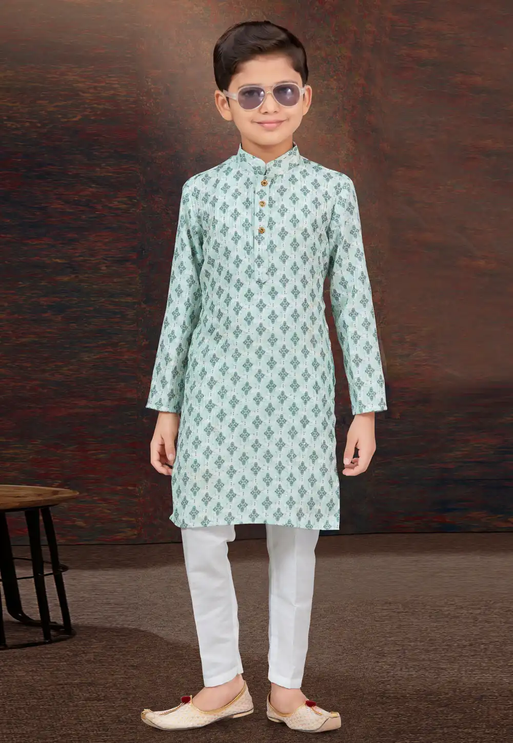 Green Rayon Kids Kurta Pajama 294984