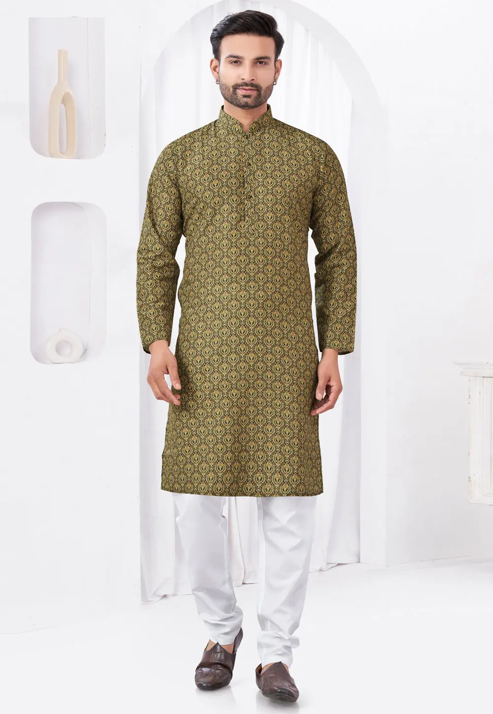 Green Rayon Kurta Pajama 300287