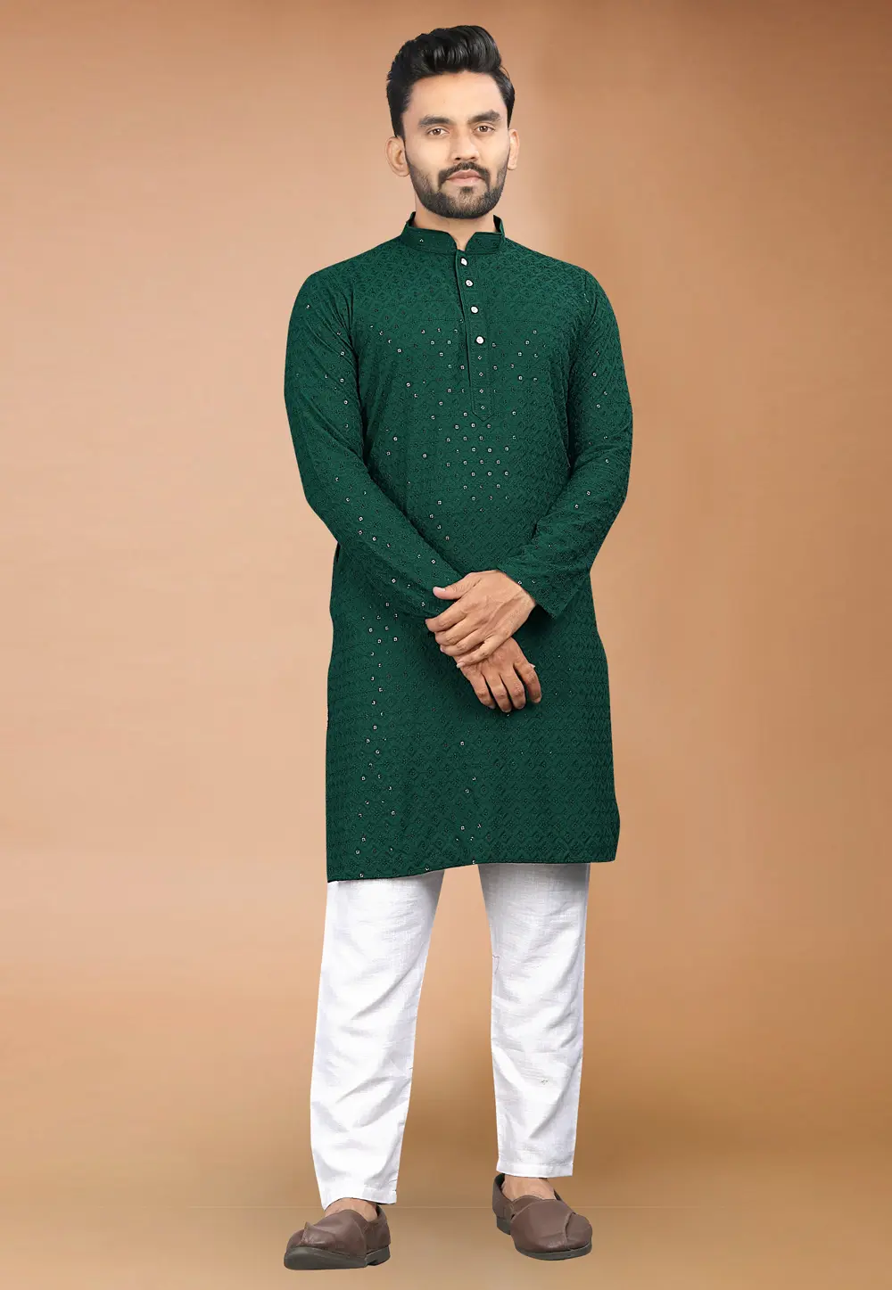 Green Rayon Kurta Pajama 301148