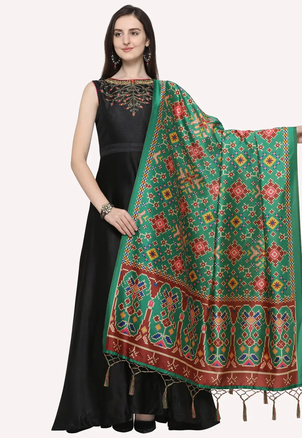 Green Silk Dupatta 296496