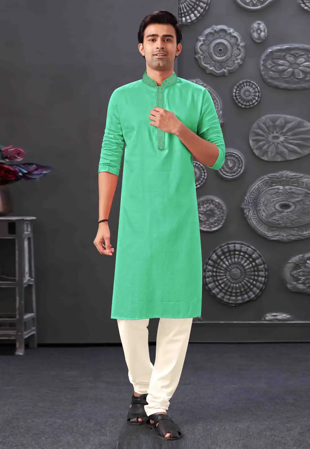 Green Silk Kurta Pajama 288844