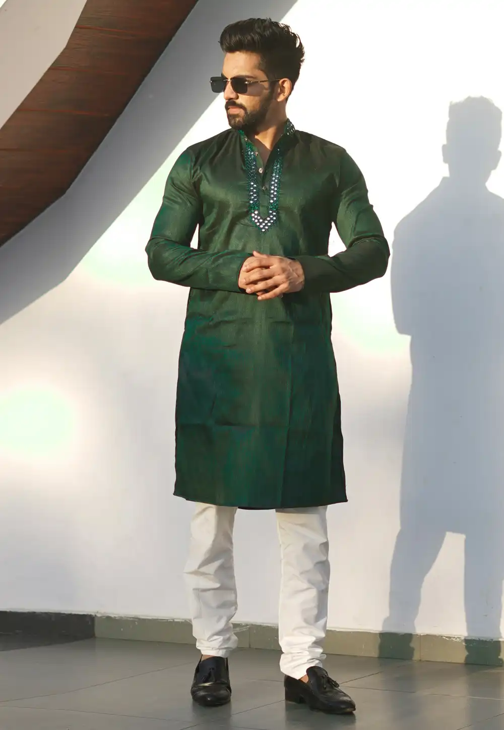 Green Silk Kurta Pajama 293772