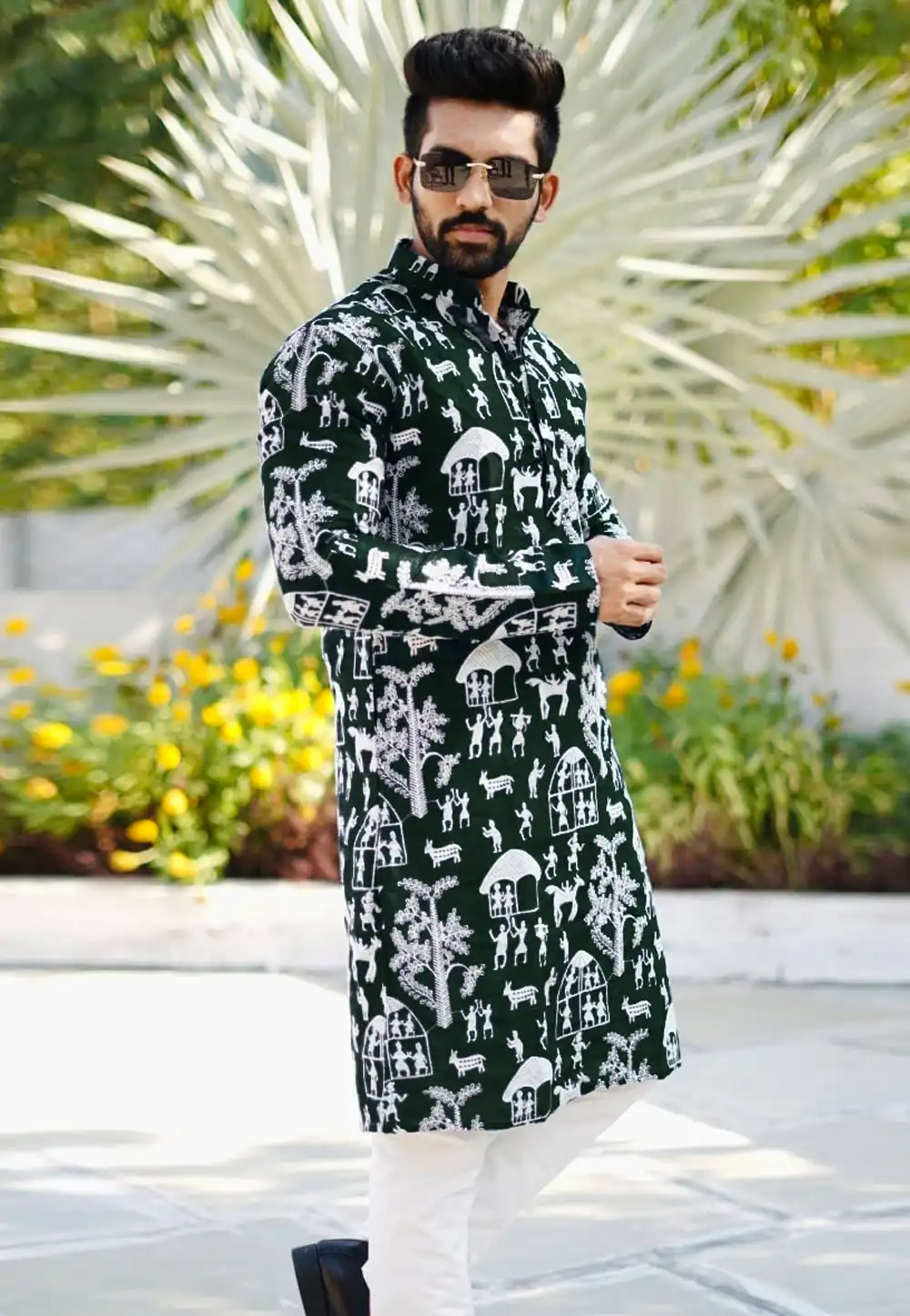 Green Silk Kurta Pajama 293298