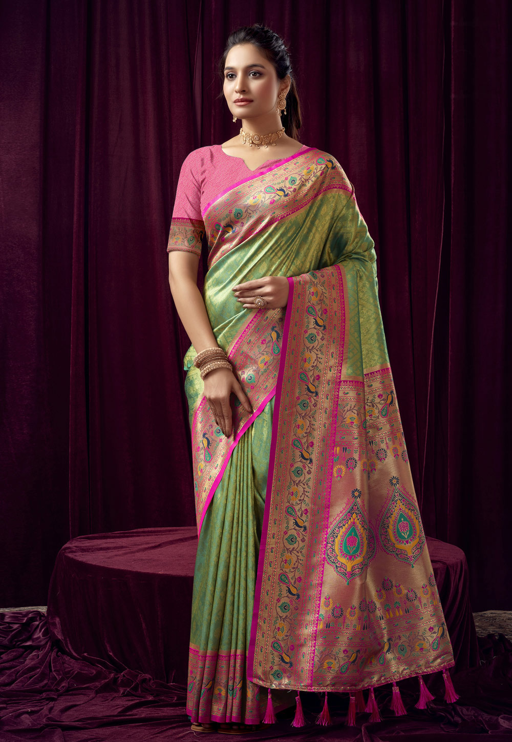 Green Silk Paithani Saree 287006