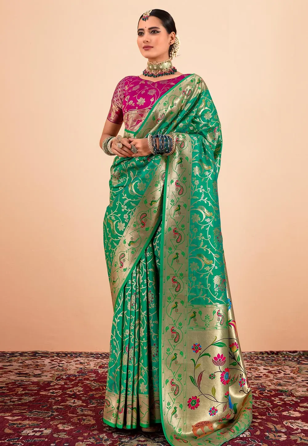 Green Silk Paithani Saree 304568