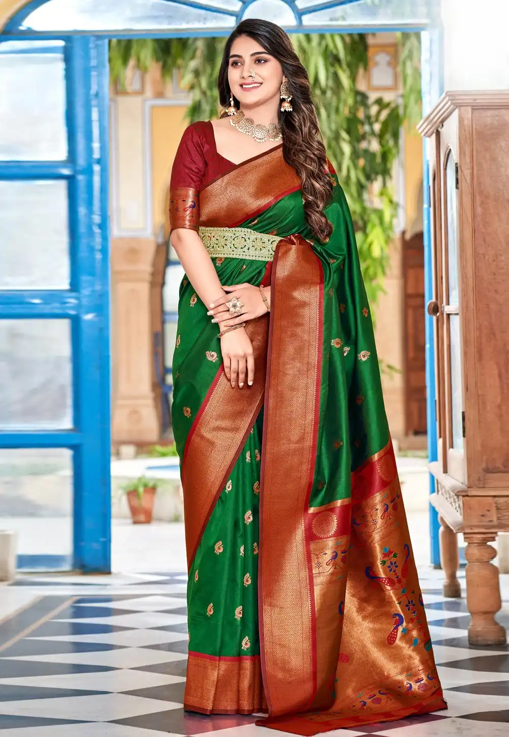 Green Silk Paithani Saree 293858