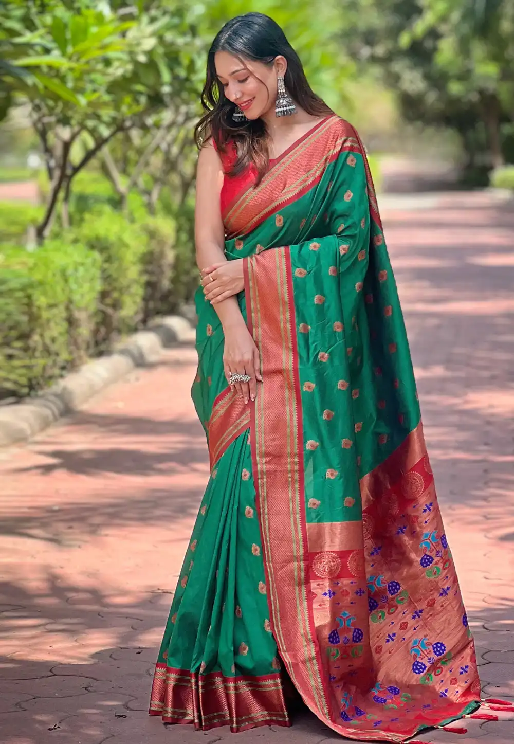 Green Silk Paithani Saree 294061