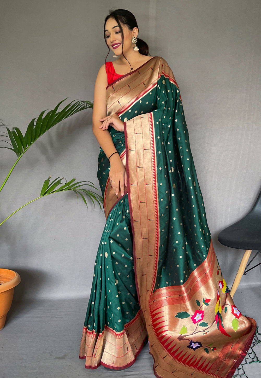 Green Silk Paithani Saree 287325