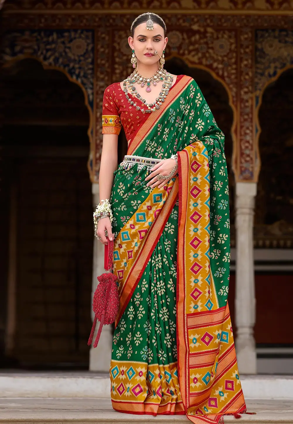 Green Silk Patola Saree 295566