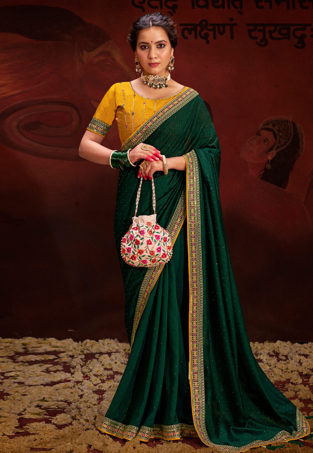 Green Silk Saree With Blouse 286673