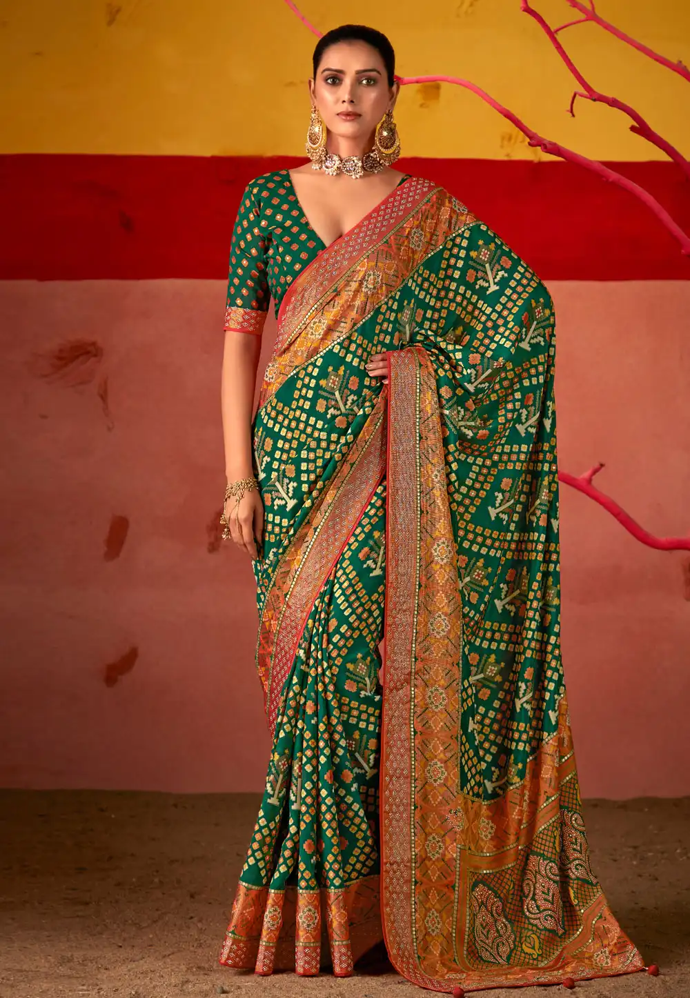 Green Silk Saree With Blouse 288934