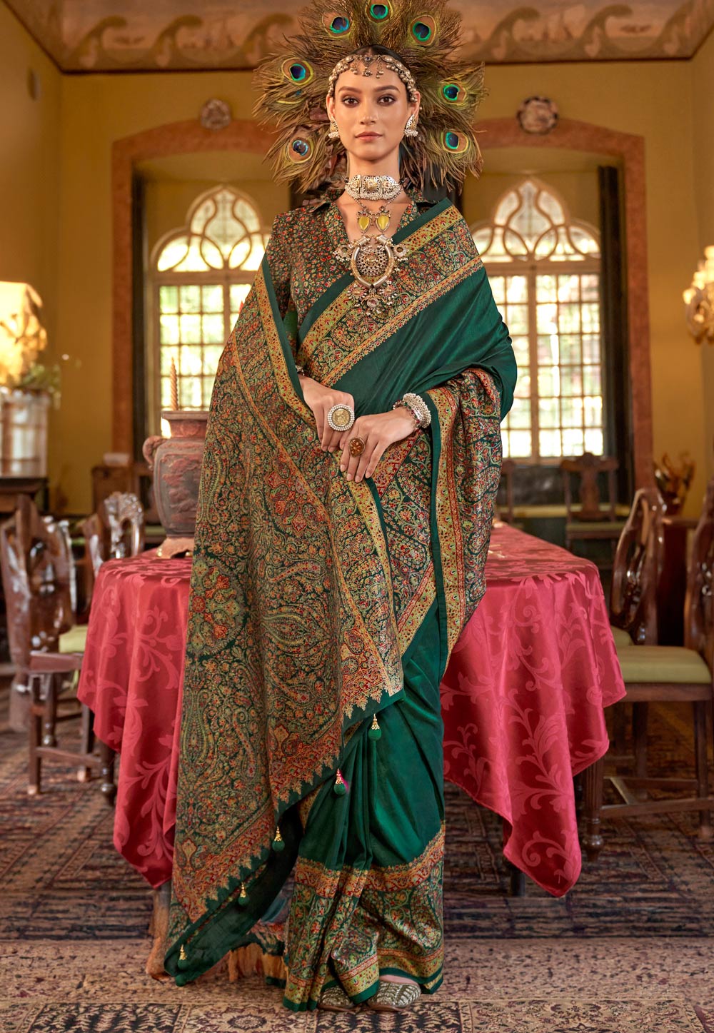 Green Silk Saree With Blouse 309797