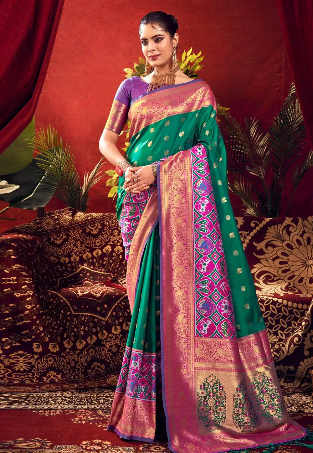 Green Silk Saree With Blouse 290161