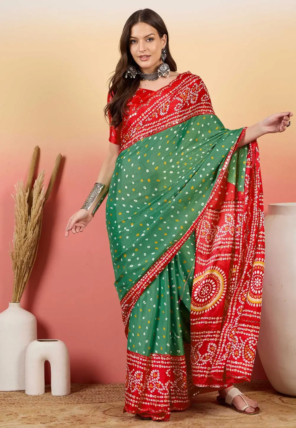 Green Silk Saree With Blouse 304728