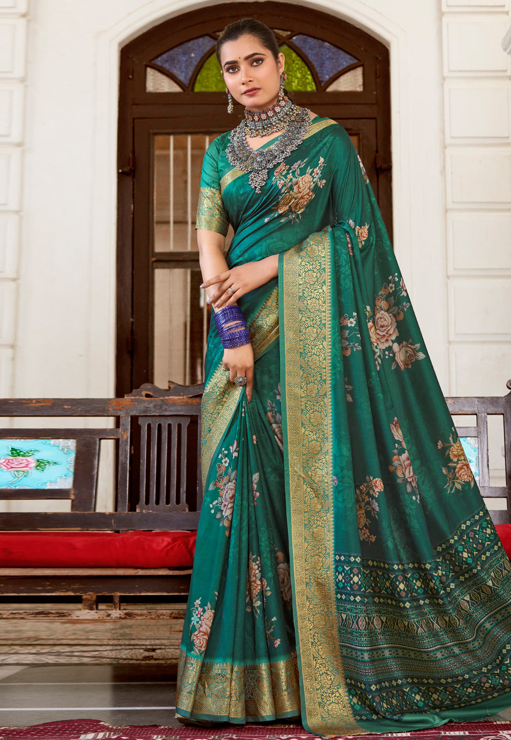 Green Tussar Silk Saree With Blouse 282809