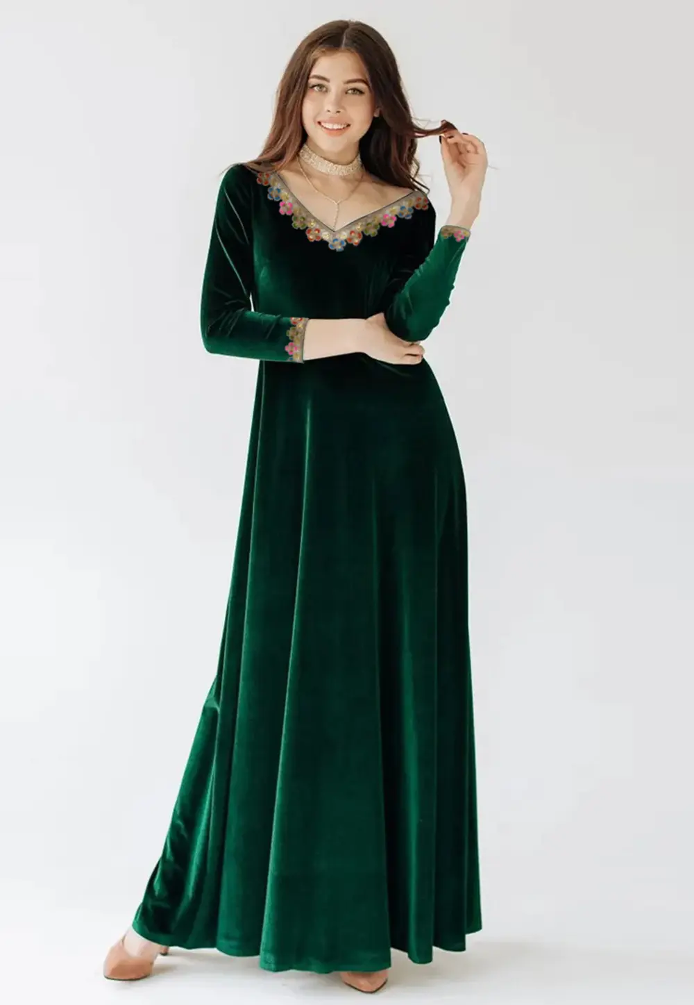 Green Velvet Gown 303178