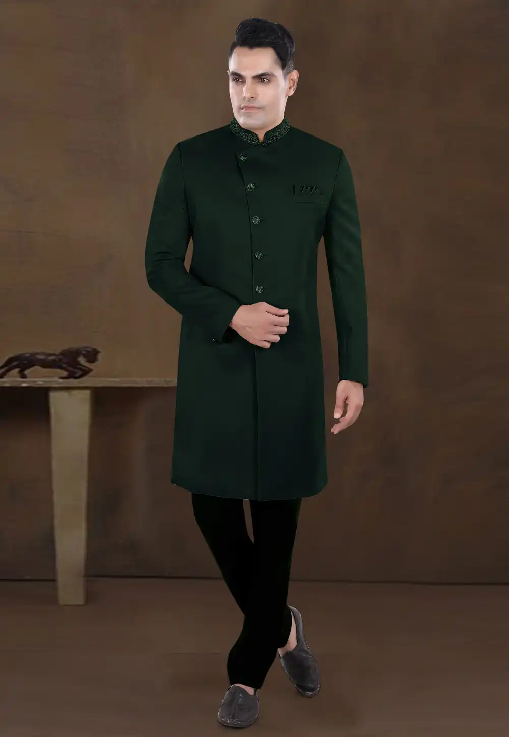 Green Viscose Indo Western Sherwani 292233