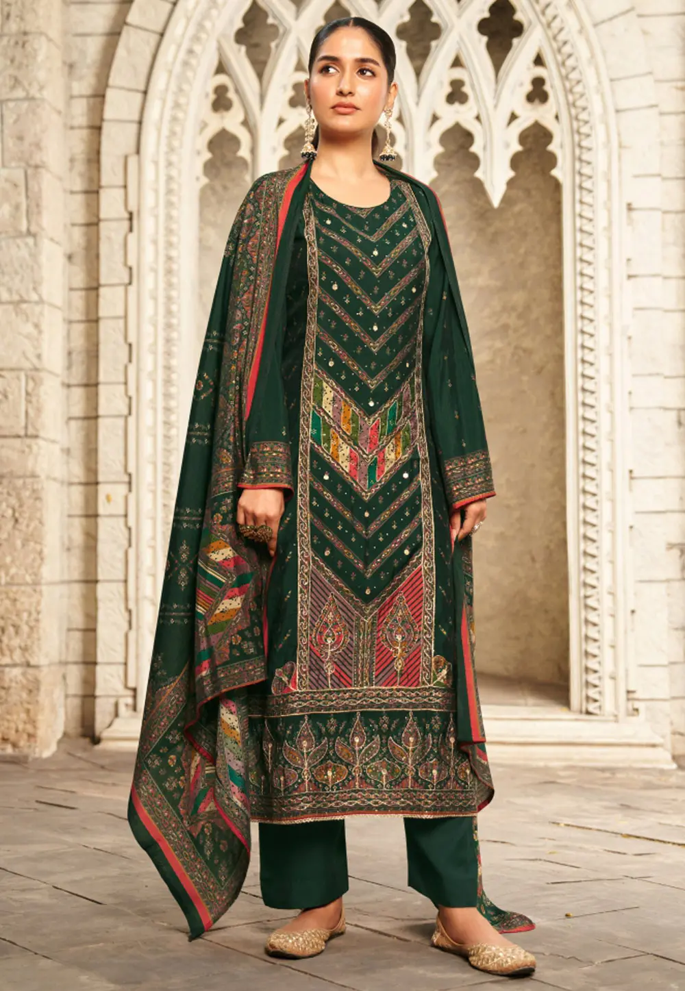 Green Viscose Pakistani Suit 302322