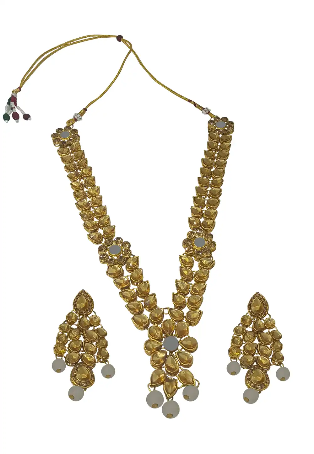 Grey Alloy Necklace With Earrings 289932