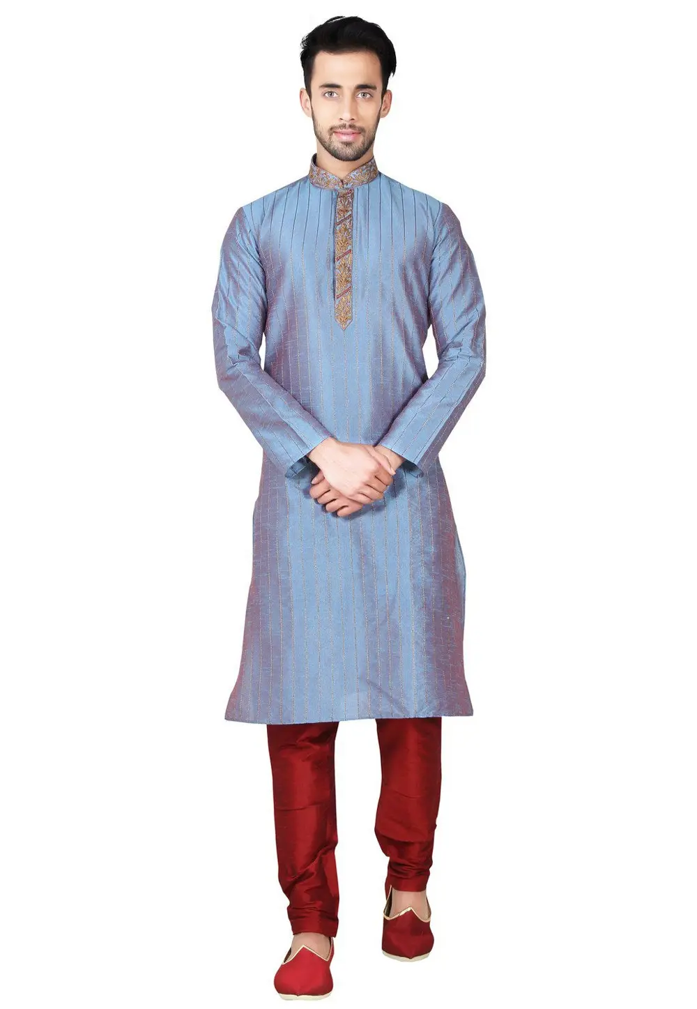 Grey Art Silk Kurta Pajama 300651