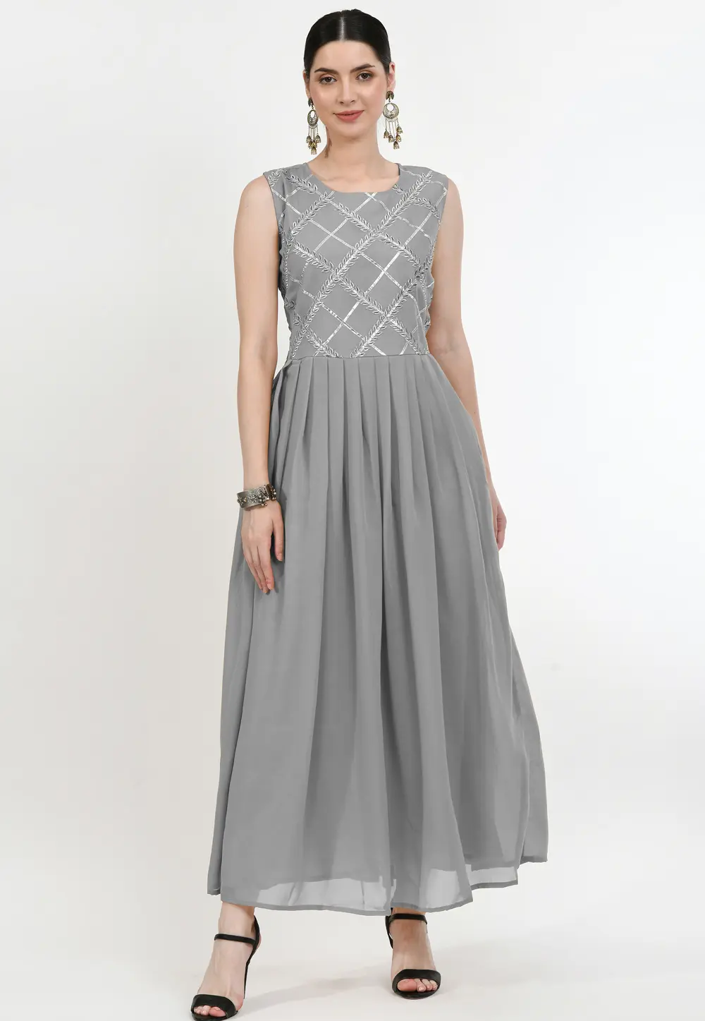 Grey Georgette Gown 299649