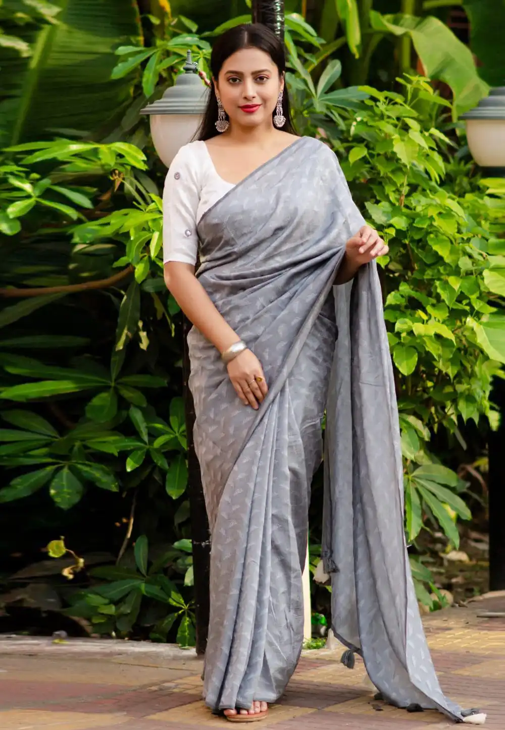 Grey Georgette Saree With Blouse 289716