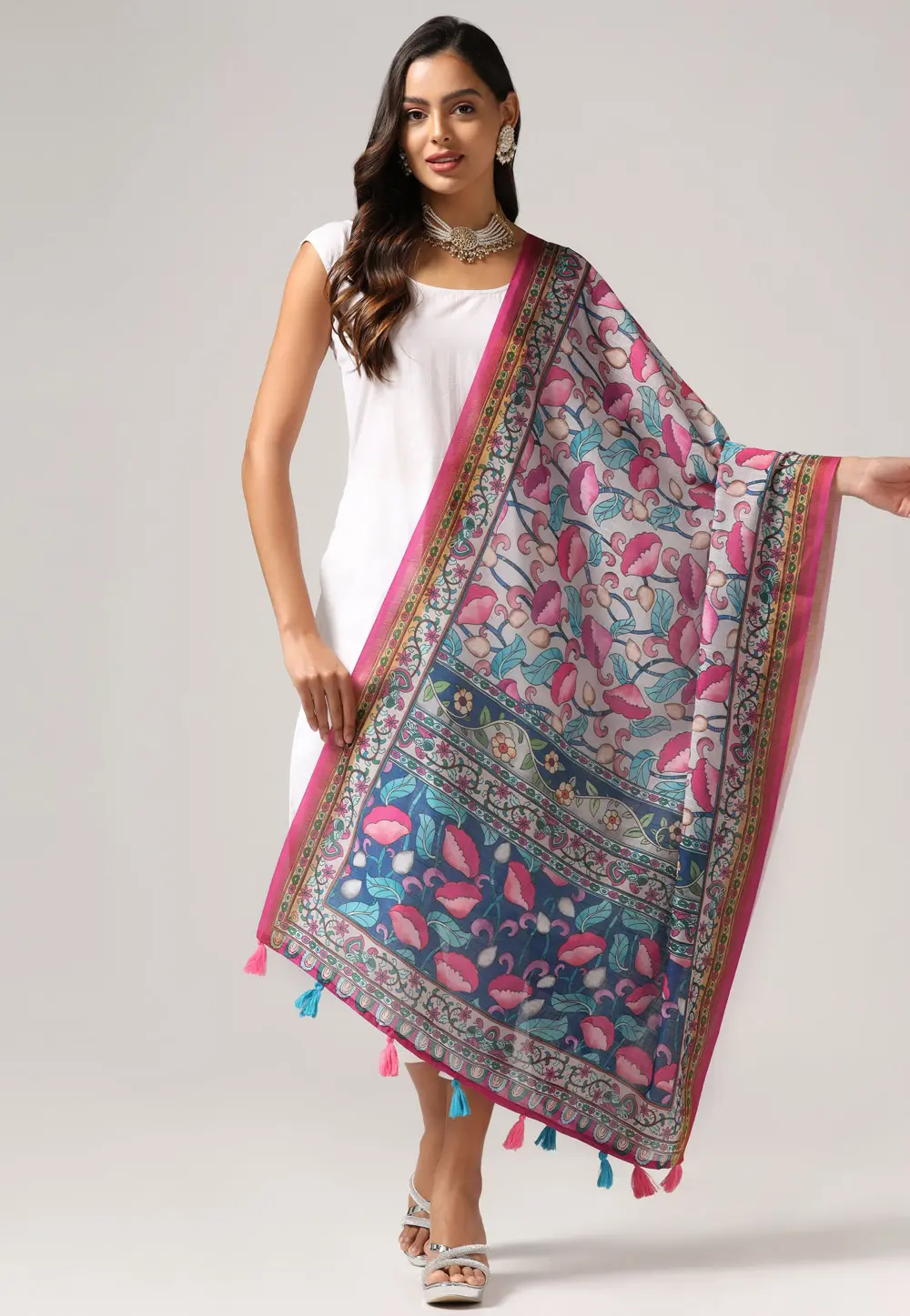 Grey Linen Dupatta 303720