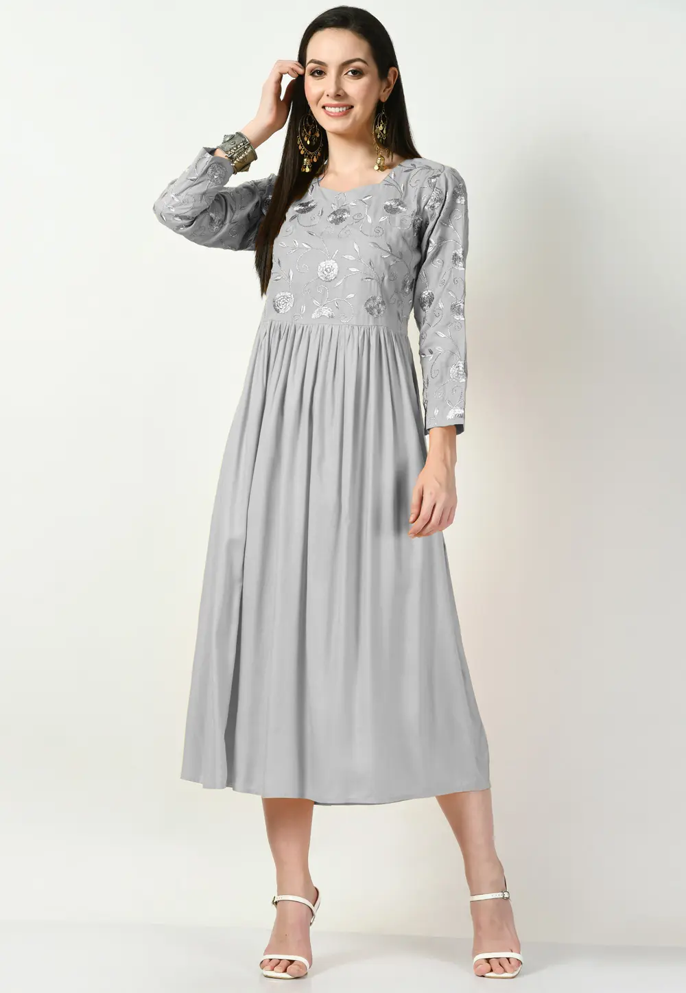 Grey Rayon Gown 299642