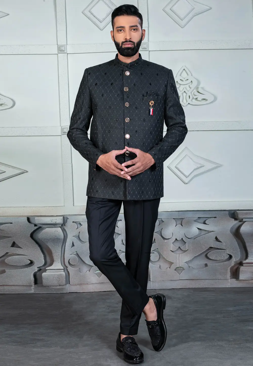 Grey Rayon Jodhpuri Suit 295517