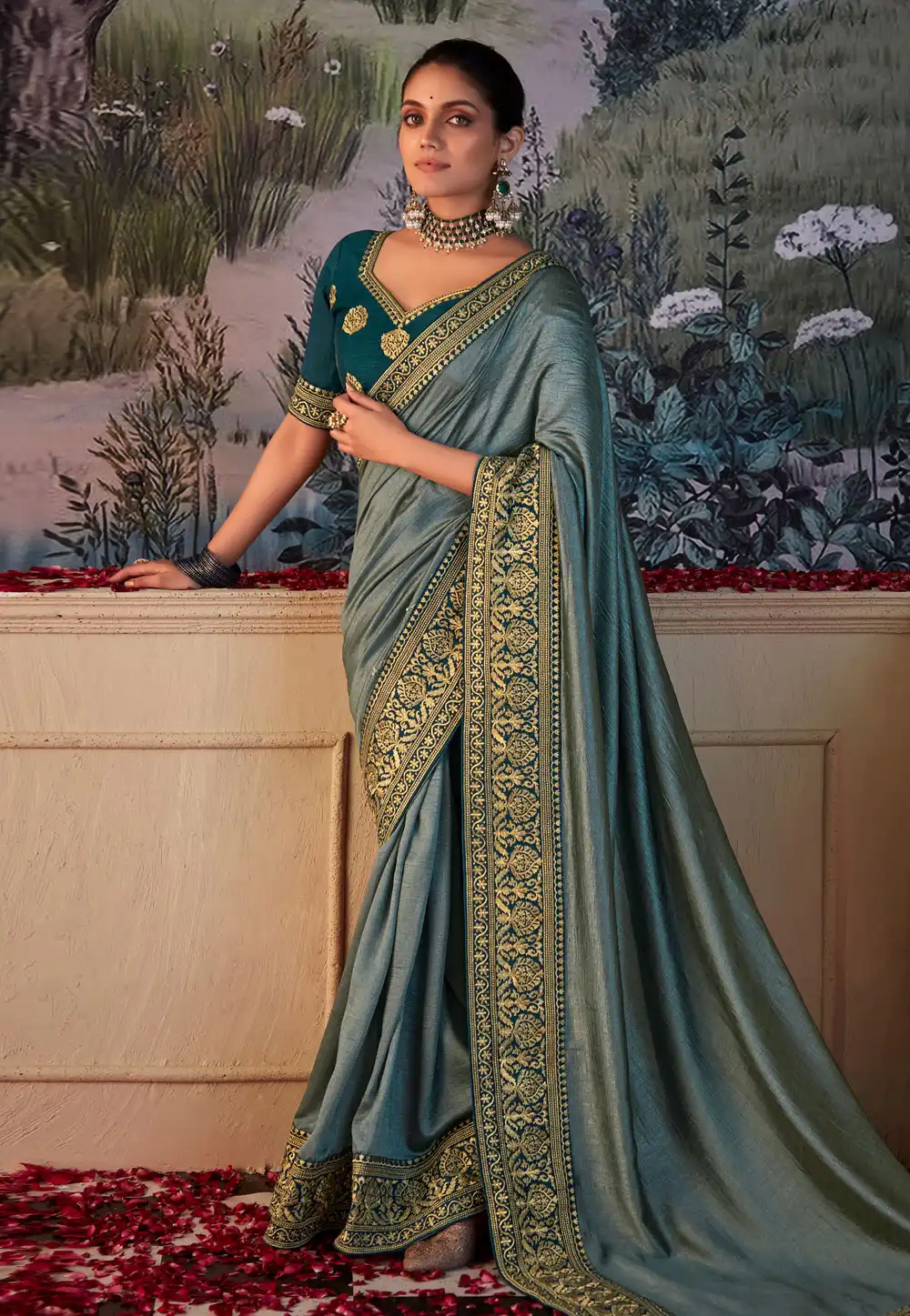 Grey Silk Saree With Blouse 288930