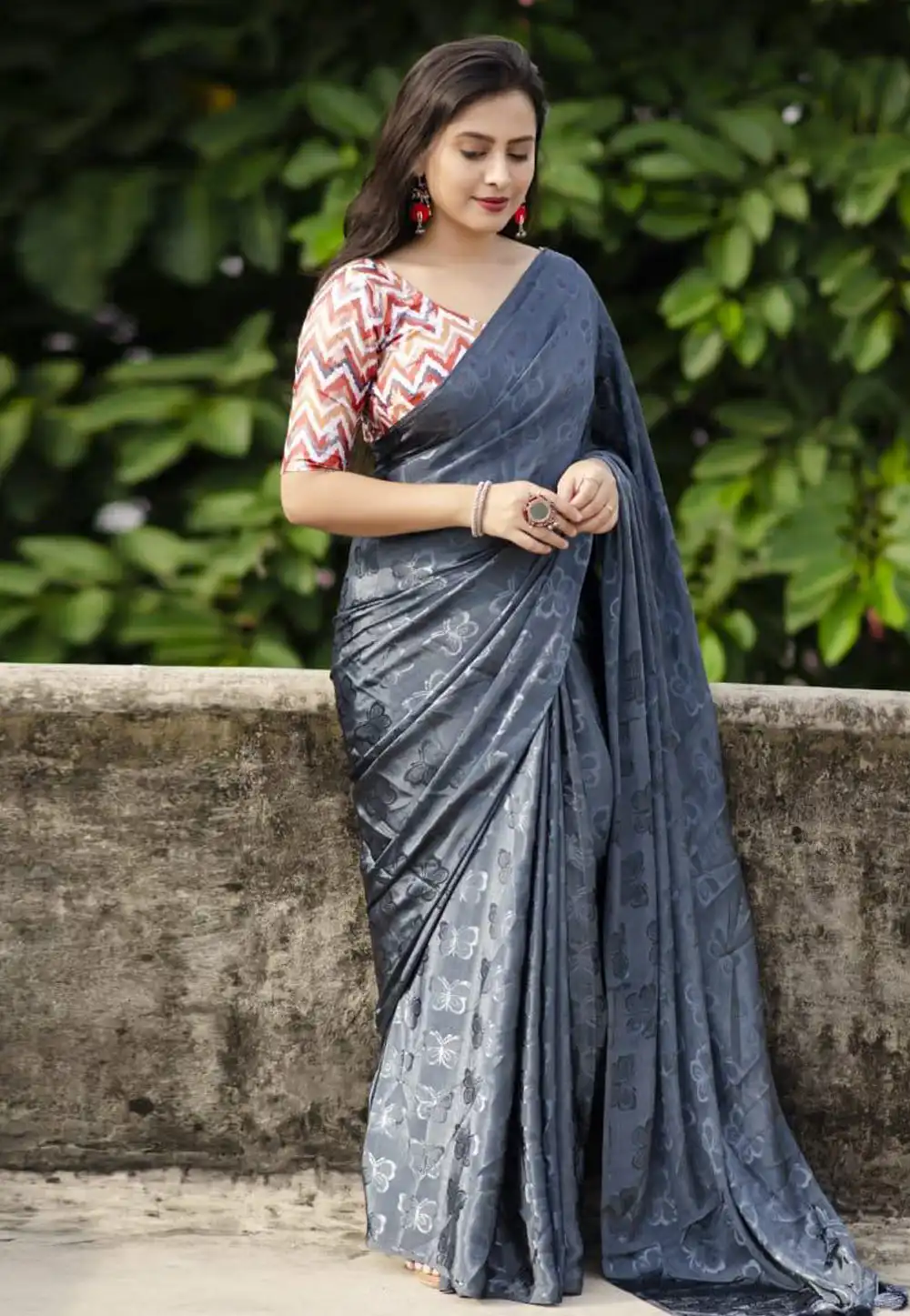 Grey Silk Saree With Blouse 289733