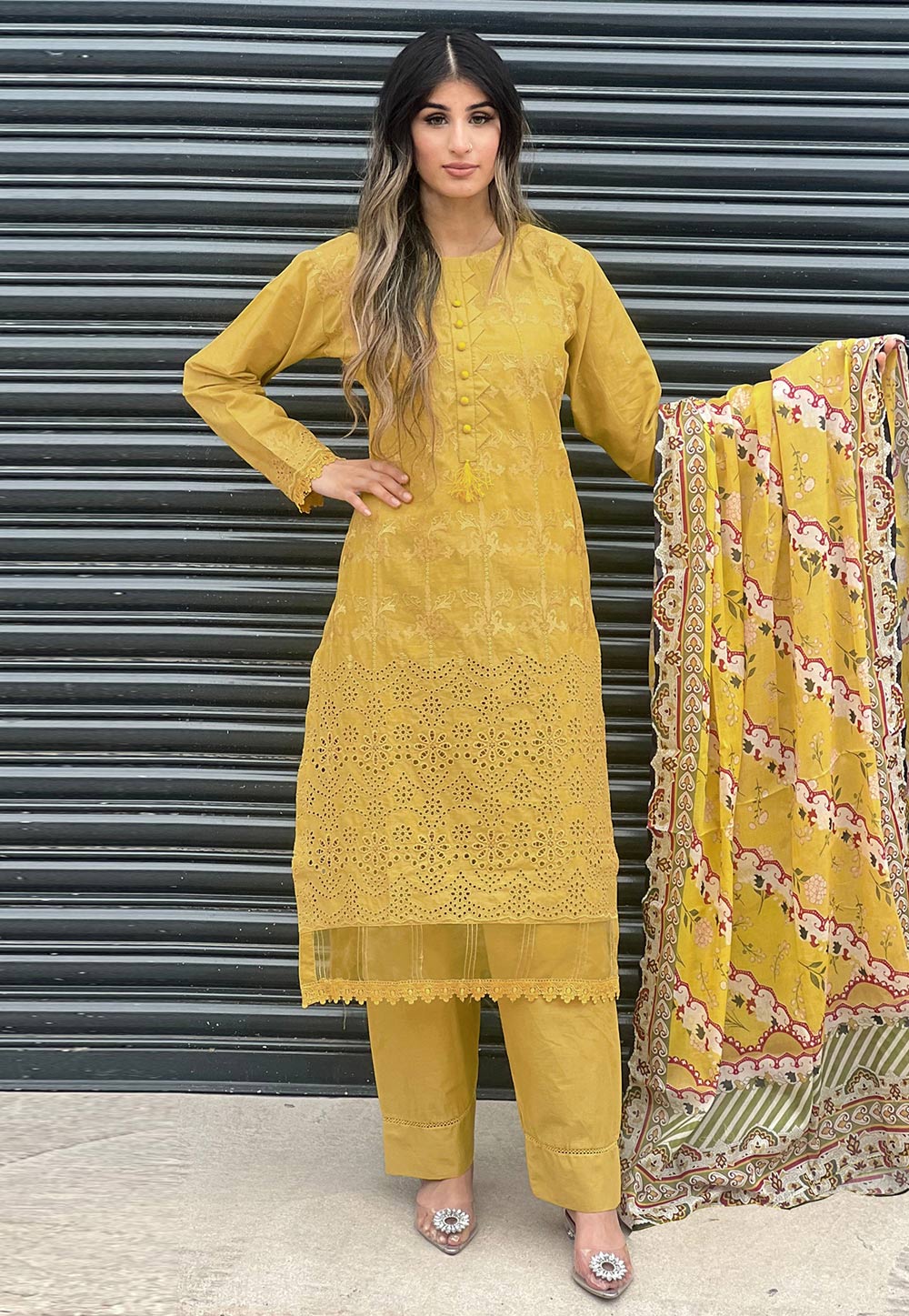 Mystard Cotton Straight Suit 276412