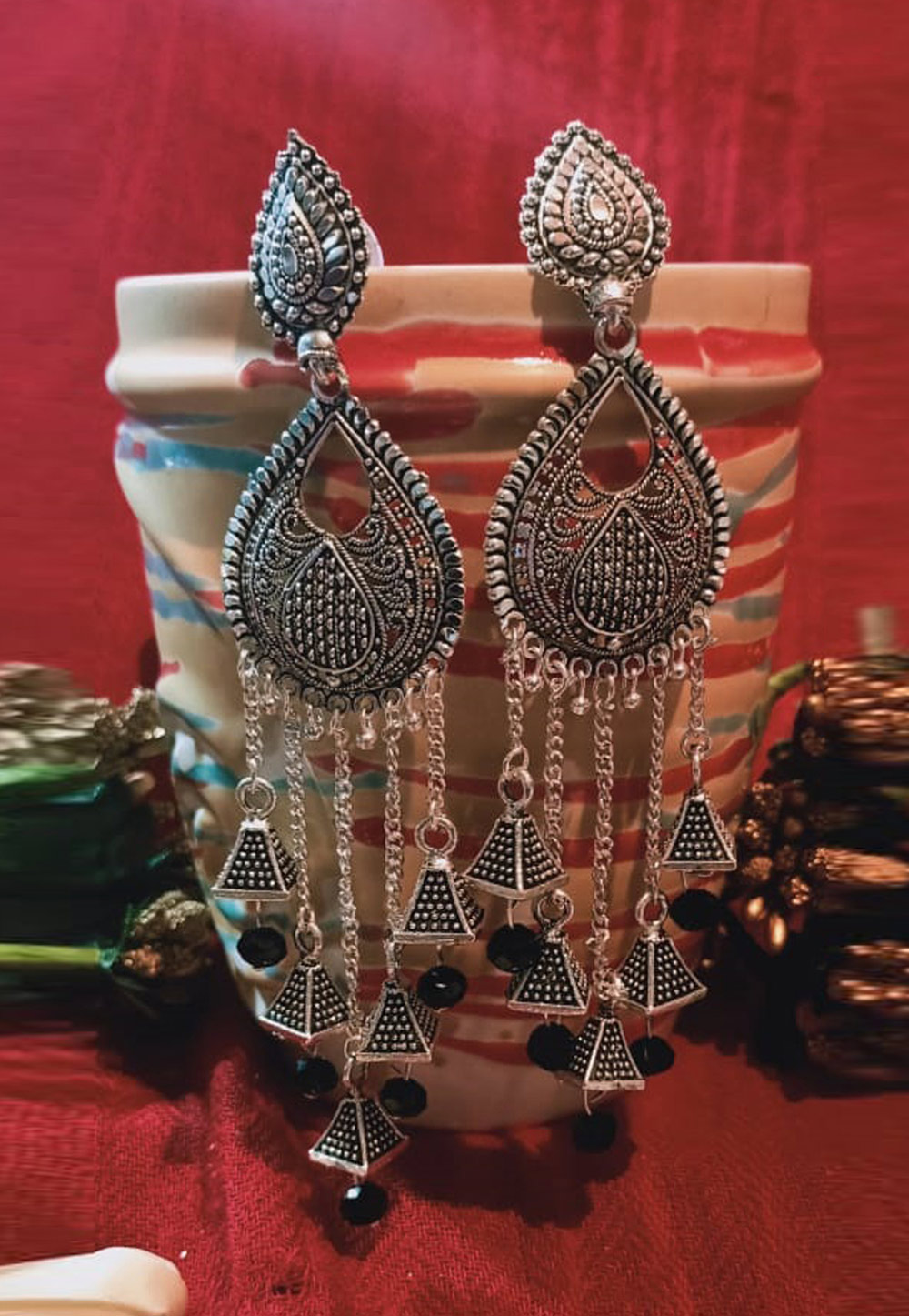 Silver Copper Earrings 196588