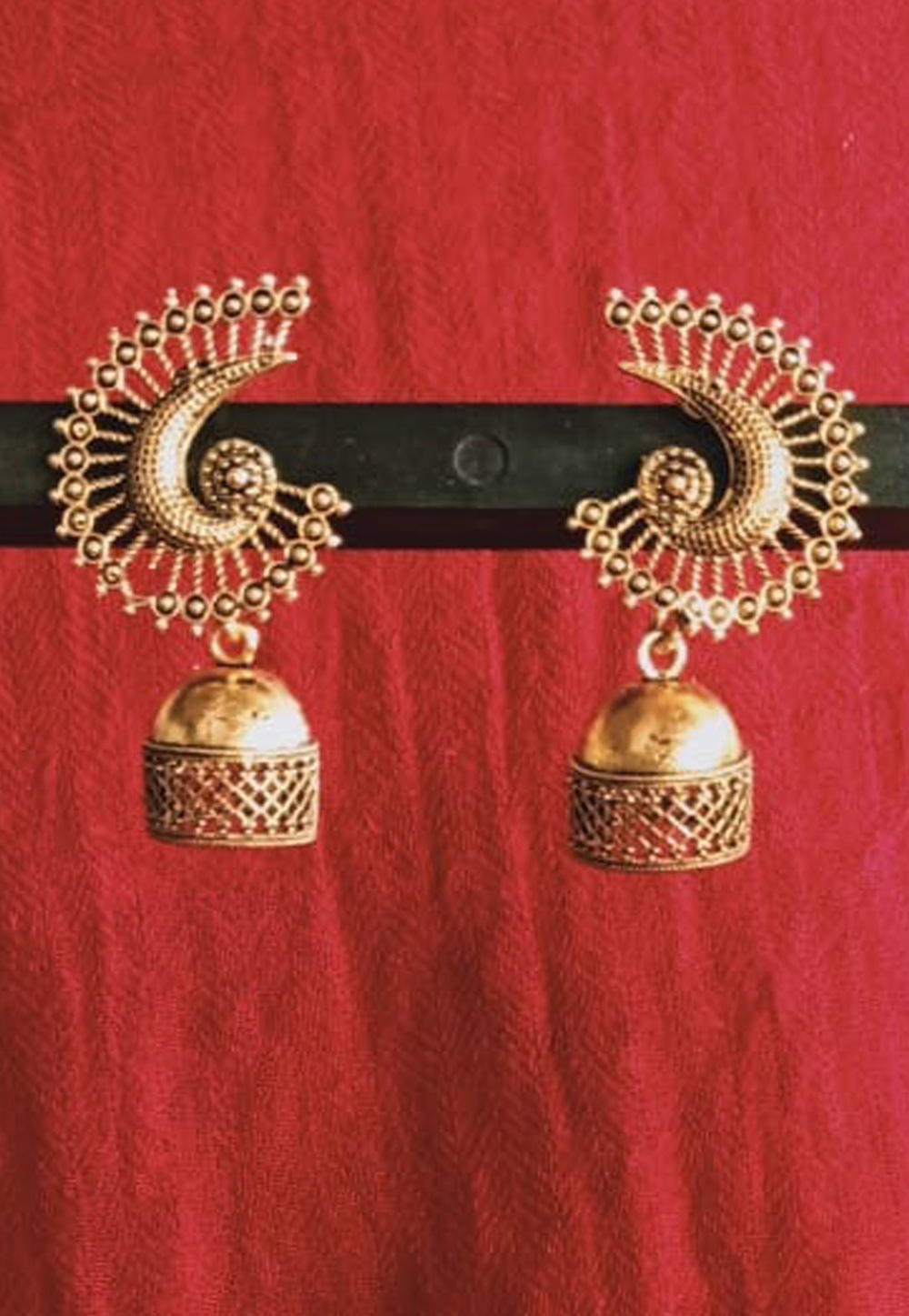 Golden Copper Earrings 196601