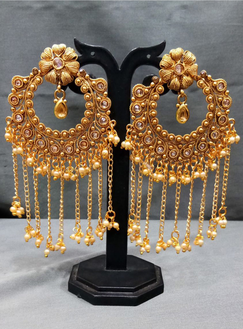 Brown Copper Pearl Earrings 139623