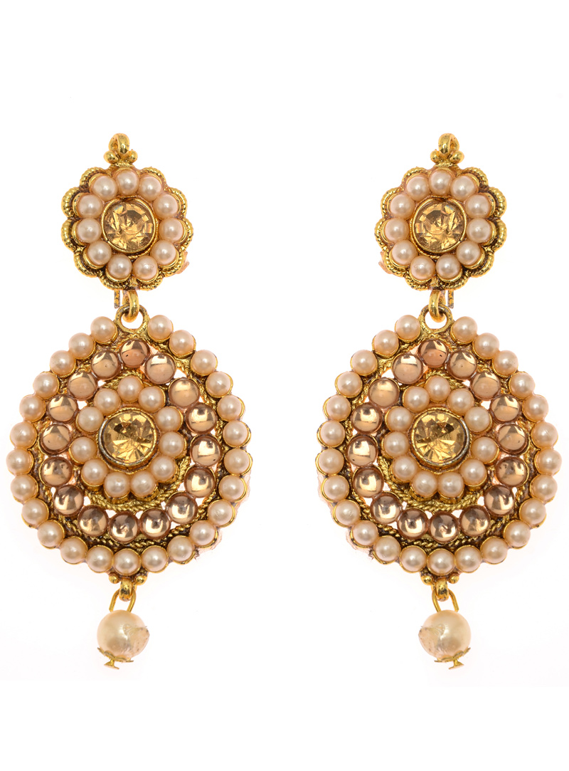 Brown Zinc Pearl Earrings 148307