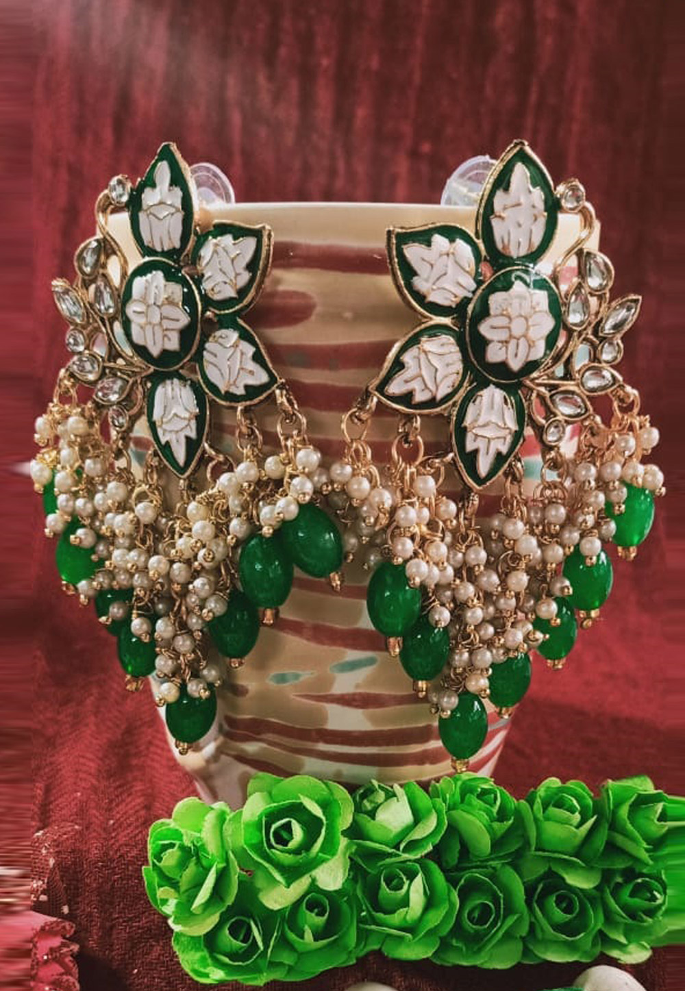 Green Copper Earrings 196558