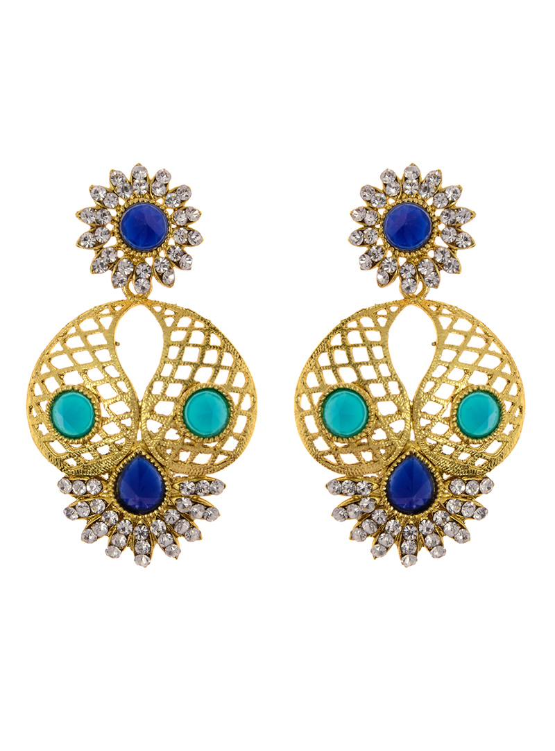 Blue Alloy Austrian Diamond Earrings 118901
