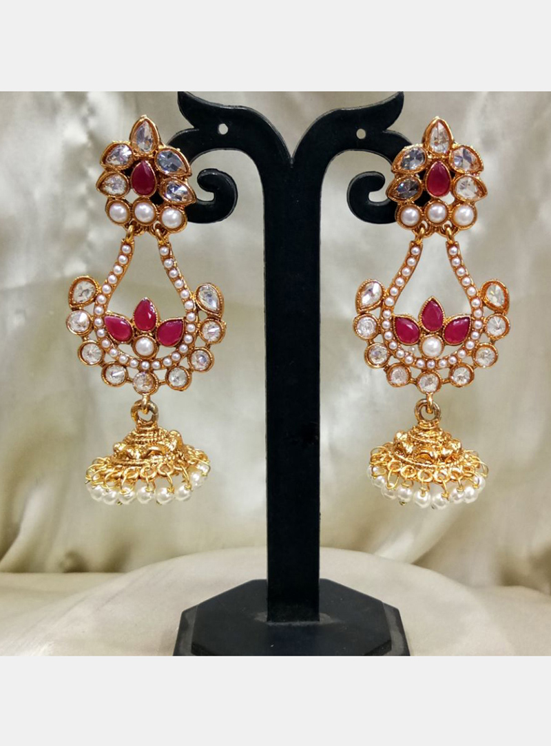 Golden Copper Pearl Earrings 129297