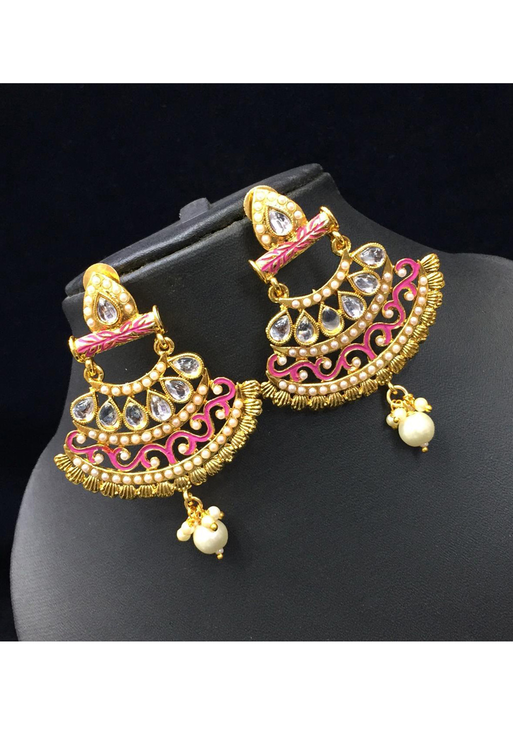 Pink Copper Pearl Earrings 158711