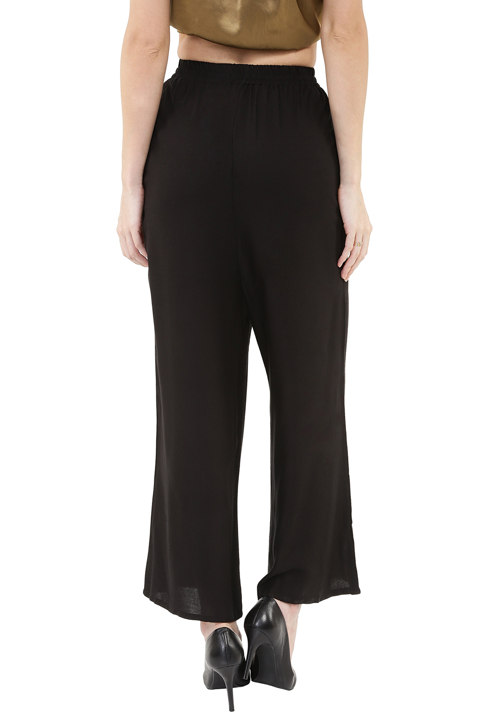 Black Rayon Readymade Palazzo Pant 180684