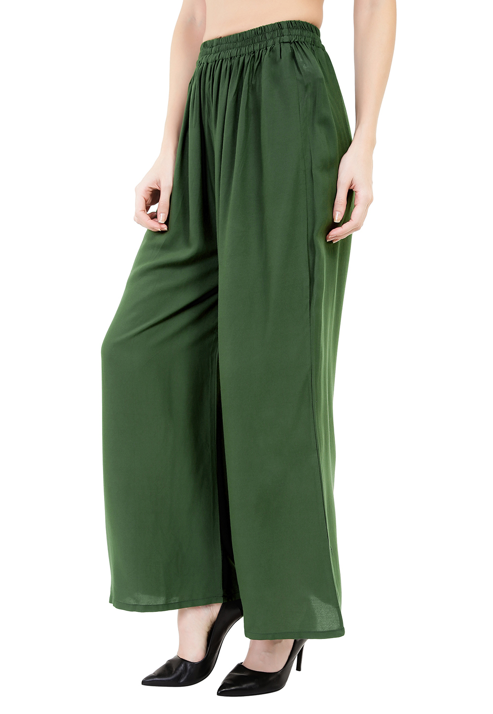 Buy Green Georgette Embroidery Thread Round Crop Top And Palazzo Set For  Women by Gaurav Katta Online at Aza Fashions.