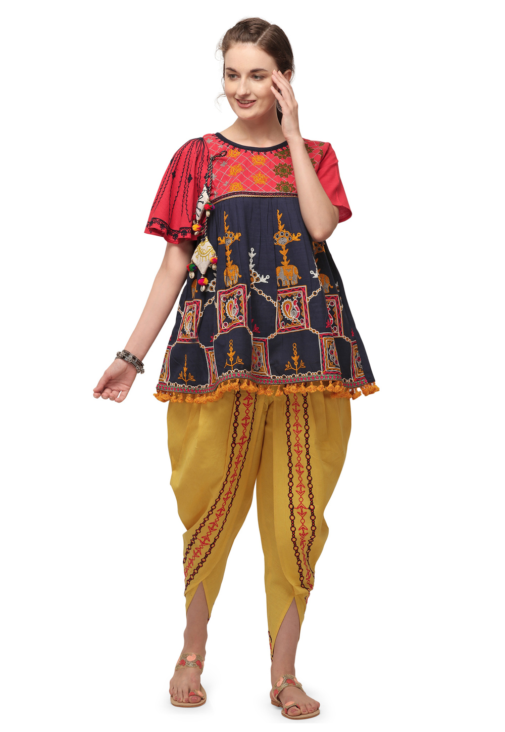 Shop Orange Cotton Printed Salwar Suit for Girl Kids Leisure Wear Online at  Best Price | Cbazaar