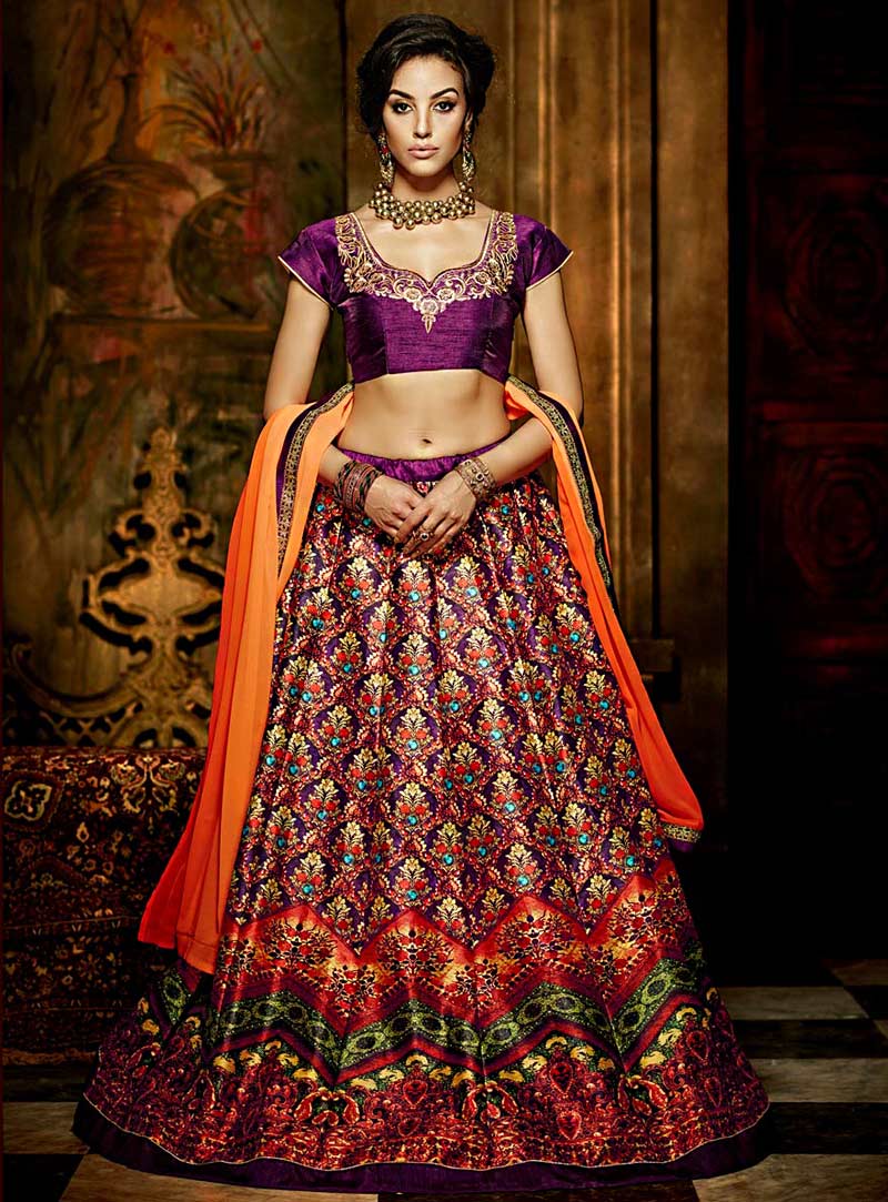 Purple Banglori Silk Designer Lehenga Choli 71079