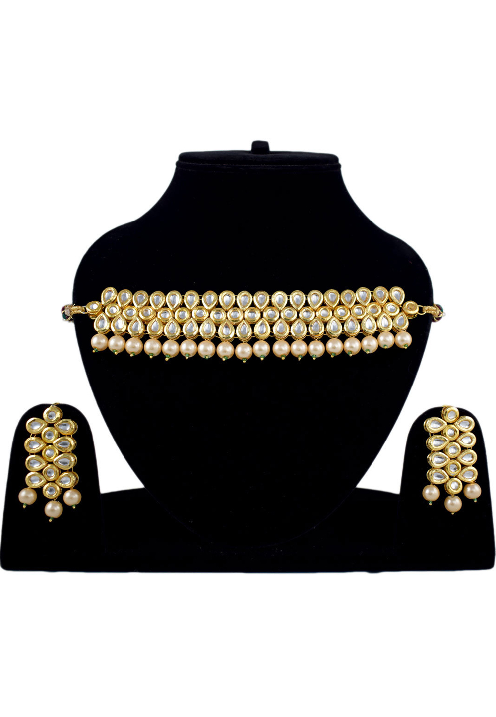Beige Alloy Necklace Set With Earrings 197625