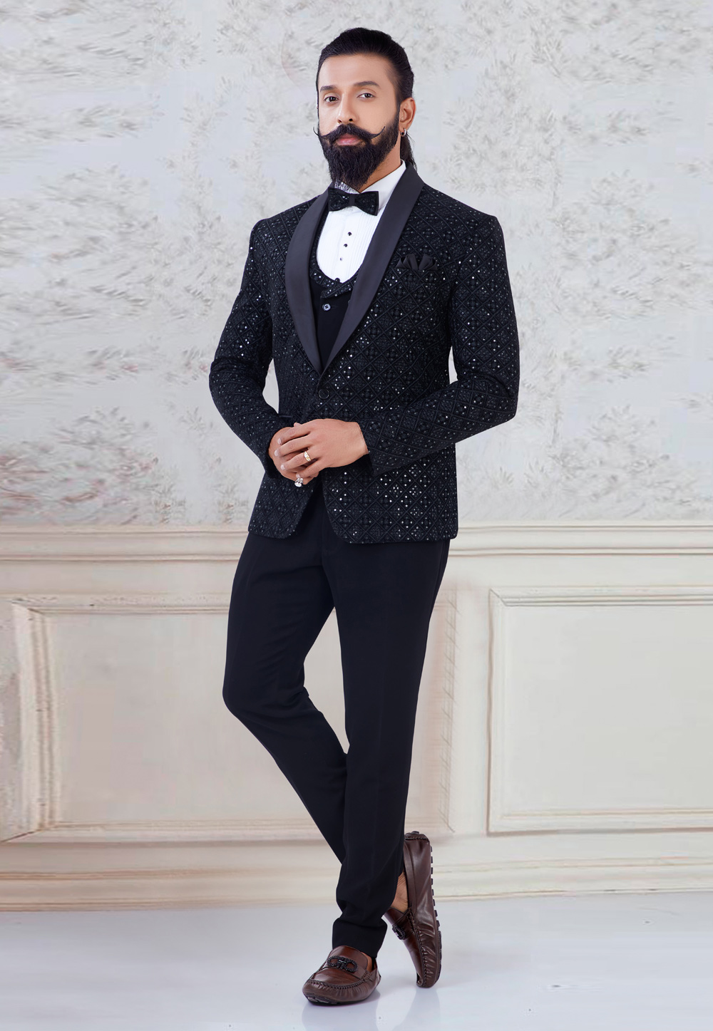 KS 115322062022 Black Velvet Tuxedos Suit