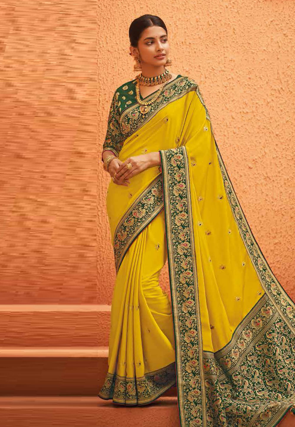 Yellow Silk Festival Wear Saree 214714
