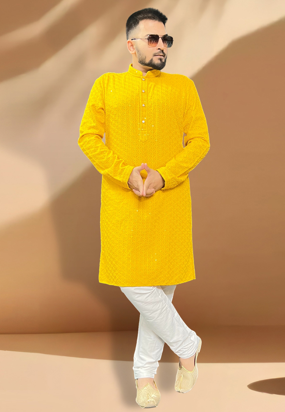 Yellow Rayon Kurta Pajama 268128