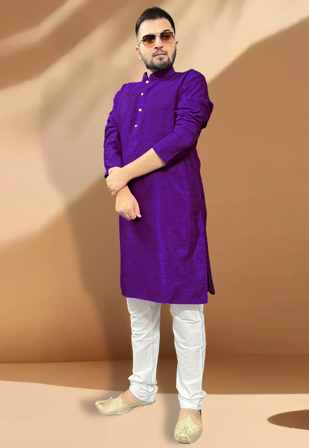 Violet Silk Kurta Pajama 268146